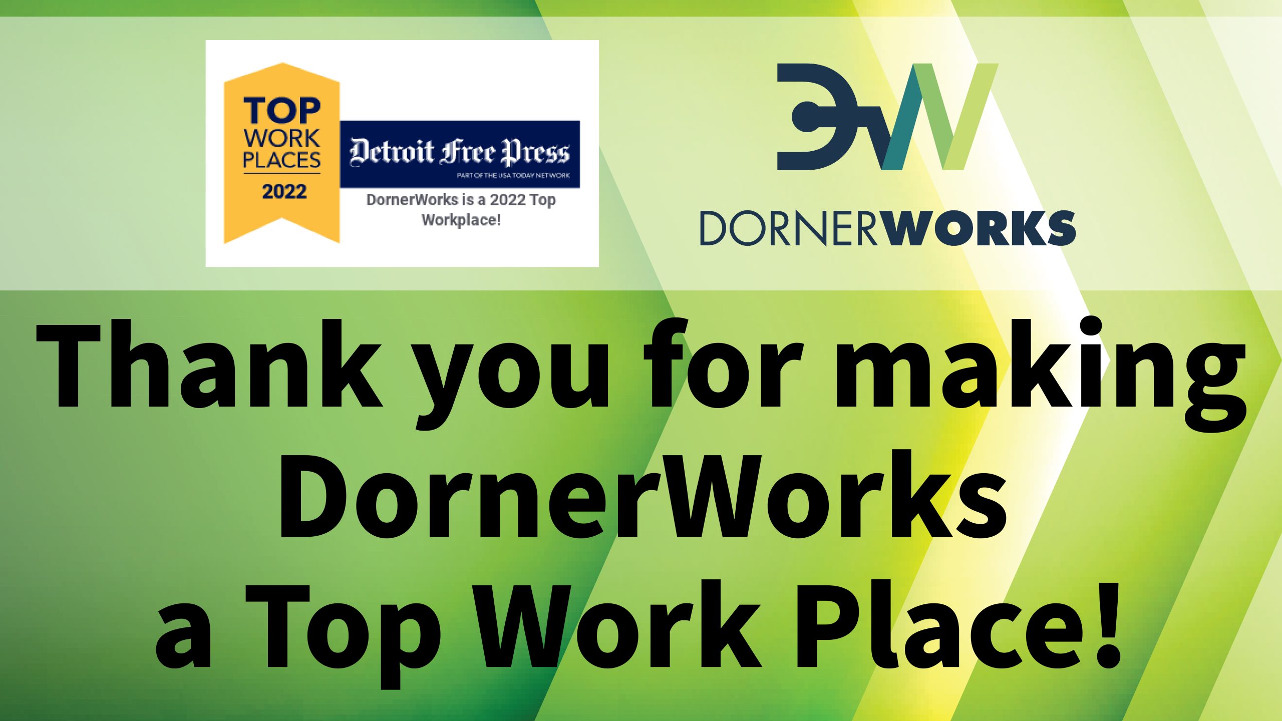 DornerWorks Named Detroit Free Press Top Work Place For 2022 DornerWorks